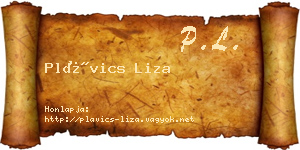 Plávics Liza névjegykártya